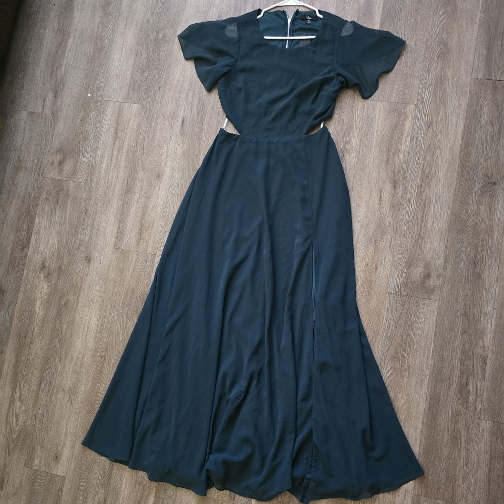 Women's Dark Teal Cutout Maxi Dress